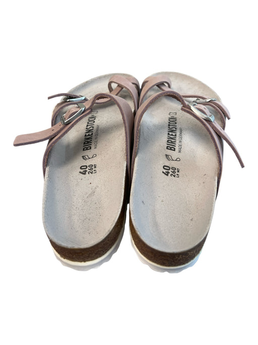 Birkenstock Shoe Size 40 Grey & Pink Cork & Leather Adjustable Slip On Shoes Grey & Pink / 40