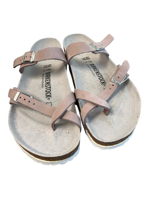 Birkenstock Shoe Size 40 Grey & Pink Cork & Leather Adjustable Slip On Shoes Grey & Pink / 40
