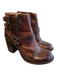 Freebird by Steven Shoe Size 10 Brown Leather Round Toe double zip Booties Brown / 10