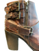 Freebird by Steven Shoe Size 10 Brown Leather Round Toe double zip Booties Brown / 10