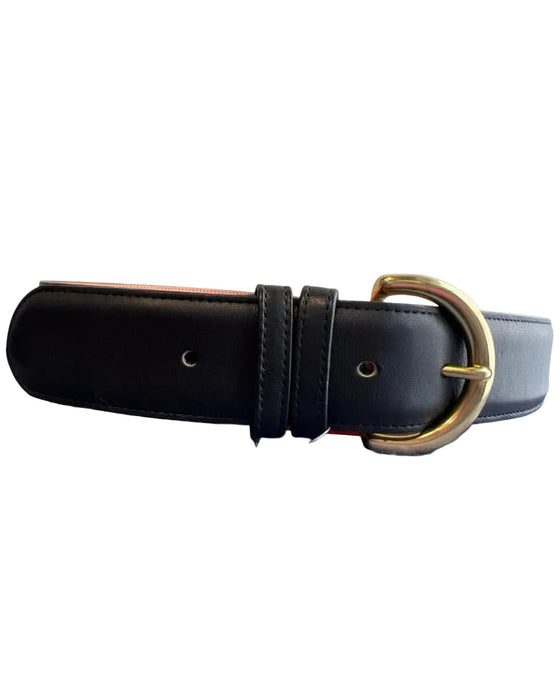 Coach Black Leather Brass Buckle solid color Belts Black / 30/75