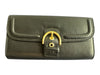 Coach Black Leather Coin Purse Incl Brass Hardware Snap Button Wallets Black