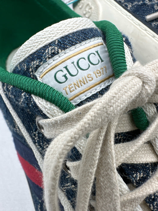 Gucci Shoe Size 10 Blue Canvas Guccissima Sneaker Men's Shoes