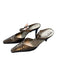 Stuart Weitzman Shoe Size 9.5 Black Leather Heel Buckle Stitching Detail Mules Black / 9.5