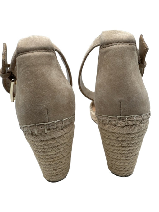 Vince Camuto Shoe Size 9 Beige Leather Upper Suede Ankle Buckle Wedge Espadrille Beige / 9