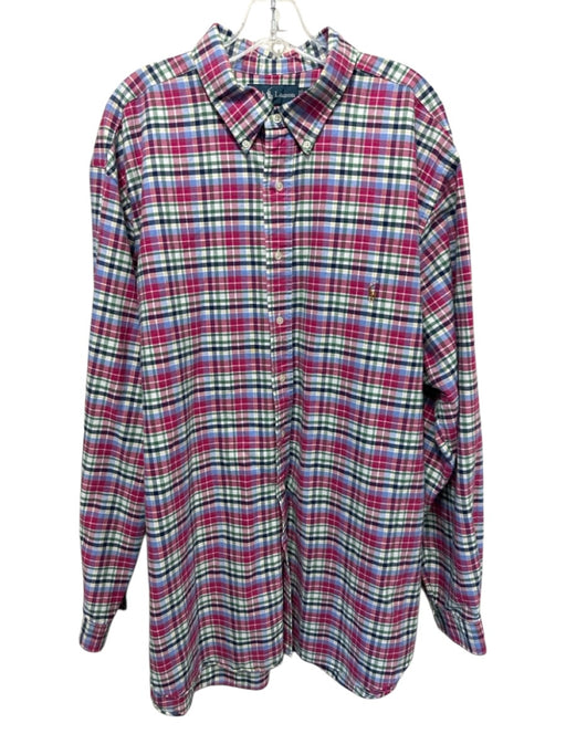 Ralph Lauren Size 2XLT Blue & Purple Cotton Plaid Button Up Long Sleeve Shirt Blue & Purple / 2XLT