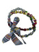 Blue & Multi Canvas Knots neck tie Long Mixed Fabric Necklace Blue & Multi