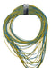 Zenzii Yellow & Blue Yarn Multi Strand Statement silver hardware Necklace Yellow & Blue