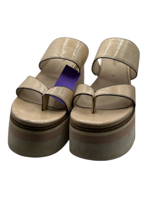 NakedFeet Shoe Size 8 Tan & beige Flip Flop Double Strap Platform Sandals Tan & beige / 8