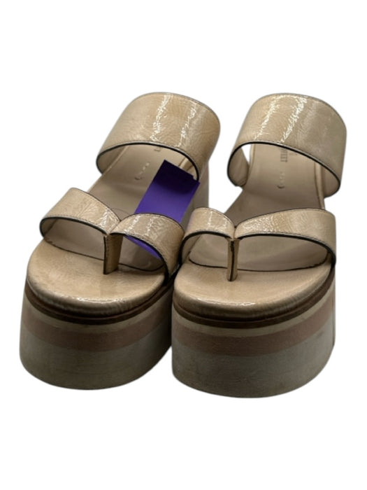 NakedFeet Shoe Size 8 Tan & beige Flip Flop Double Strap Platform Sandals Tan & beige / 8
