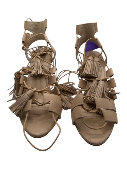 Loeffler Randall Shoe Size 7.5 Tan Lace Up Tassels Heel Tie Heels Tan / 7.5