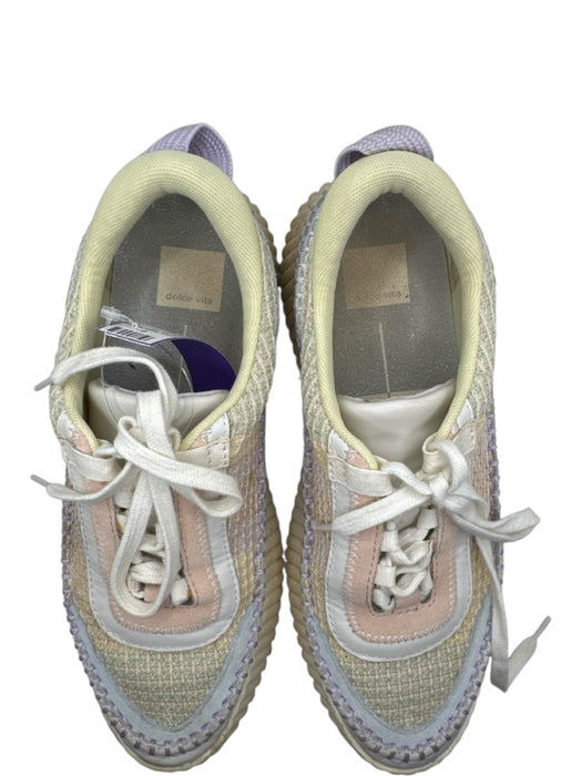Dolce Vita Shoe Size 8.5 Multi Knit Rainbow Chunky Sole Lace Up Sneakers Multi / 8.5