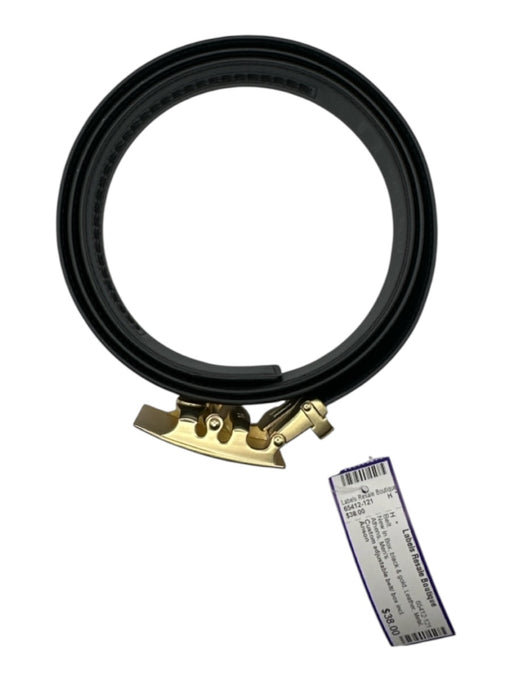 Anson New In Box black & gold Leather Metal Men's Belt black & gold