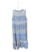 Azure Size L White & Blue Cotton Sleeveless Kaleidoscope Metallic Thread Dress White & Blue / L