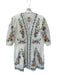 Farm Rio Size XL White & Green Cotton 3/4 Sleeve Botanical Buttons V Neck Dress White & Green / XL