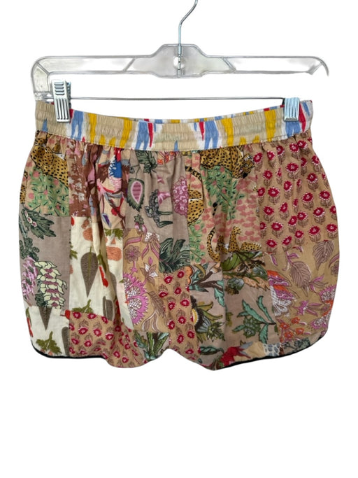 Size Est S Multi Color Cotton Elastic Band Draw String Waist Front Pocket Shorts Multi Color / Est S