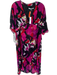 Trina Turk Size 14 Black & Pink Polyester Short Sleeve Abstract Back Zip Dress Black & Pink / 14