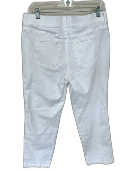 Spanx Size XL White Cotton & Nylon Straight Leg Elastic Waist No zipper Jeans White / XL