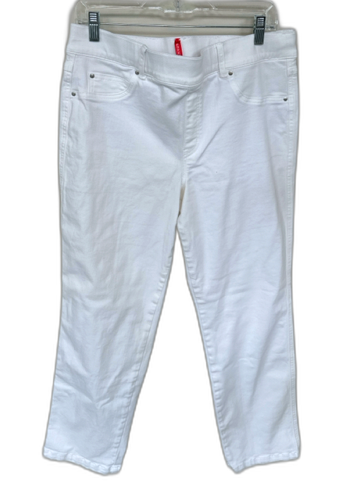 Spanx Size XL White Cotton & Nylon Straight Leg Elastic Waist No zipper Jeans White / XL