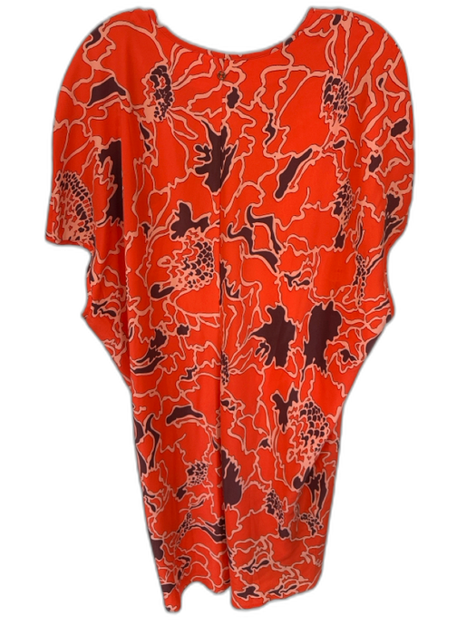 Marie Oliver Size L Tangerine Polyester Mini Abstract Sleeveless V Neck Dress Tangerine / L