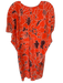 Marie Oliver Size L Tangerine Polyester Mini Abstract Sleeveless V Neck Dress Tangerine / L