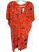 Marie Oliver Size L Tangerine Polyester Mini Abstract Sleeveless V Neck Dress Tangerine / L