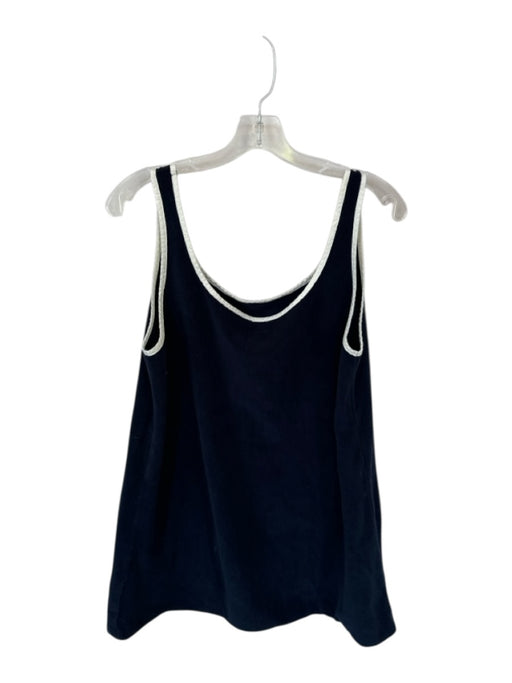 Tuckernuck Size M Navy & white Terry Cloth Sleeveless Piping Front Pockets Dress Navy & white / M