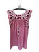Mi Golondrina Size L Pink & Red Cotton Cap Sleeve Embroidered Flowers Dress Pink & Red / L