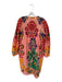 Farm Rio Size M Peach & Multi Cotton Long Balloon Sleeve Hearts Lace Trim Dress Peach & Multi / M