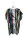 Marie Oliver Size L Teal & Purple Silk Cap Sleeve Abstract V Neck Dress Teal & Purple / L