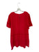 209WST38 Size 10 Red Cotton Short Bell Sleeve Fringe Dress Red / 10