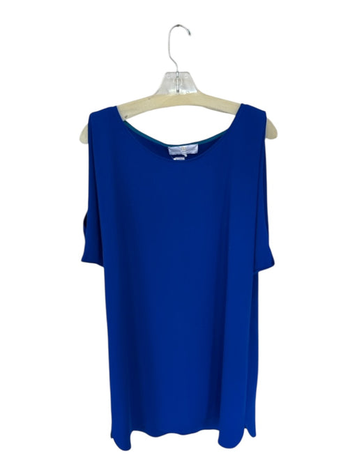 Amanda Uprichard Size L Royal Blue Polyester Blend Cap Sleeve Scoop Neck Dress Royal Blue / L