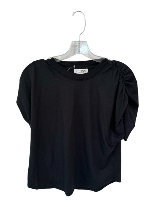 Nation Size M Black Pima Cotton Cap Sleeve Top Black / M