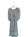 Conditions Apply Size XL Gray & Taupe Long Balloon Sleeve Polka Dot Maxi Dress Gray & Taupe / XL