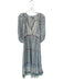 Conditions Apply Size XL Gray & Taupe Long Balloon Sleeve Polka Dot Maxi Dress Gray & Taupe / XL