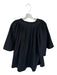 Pomander Place Size L Black Cotton Cap Sleeve V Neck Pleat Detail Top Black / L