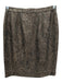 Carmen Marc Valvo Collection Size 8 Brown & Gold Acetate Blend Beaded Skirt Set Brown & Gold / 8