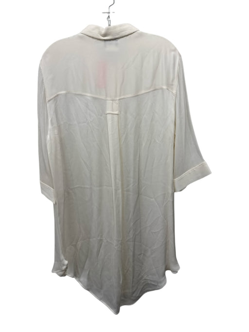 Giorgio Armani Size 48 Cream White Missing Fabric Tag Chiffon Button Front Top Cream White / 48