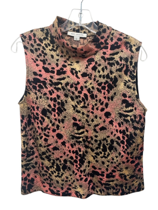 St. John Size L beige, pink & black No Fabric Tag Animal Print Sleeveless Top beige, pink & black / L