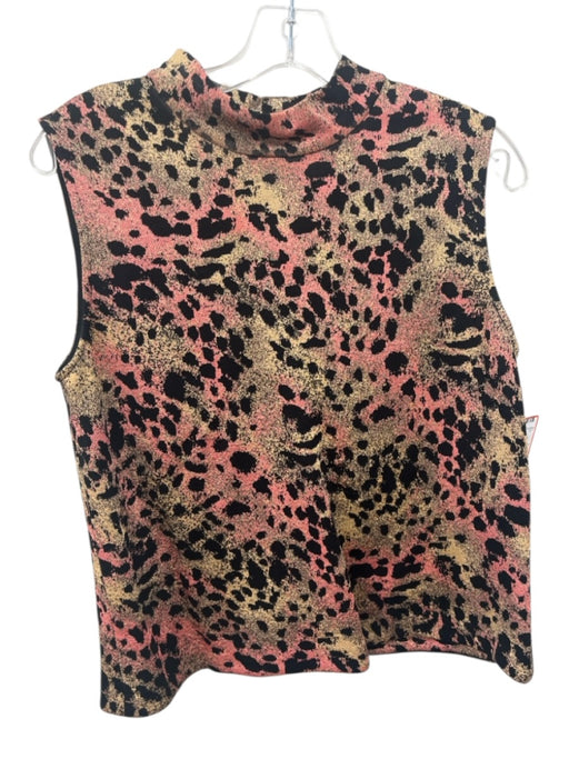 St. John Size L beige, pink & black No Fabric Tag Animal Print Sleeveless Top beige, pink & black / L