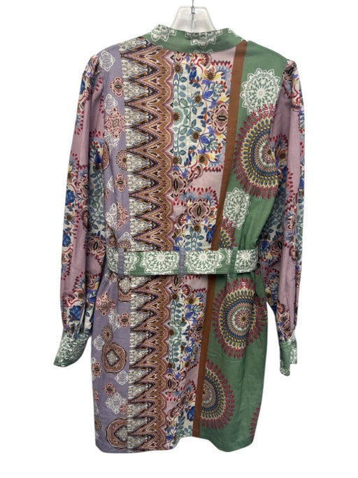 Kachel x Anthropologie Size Small Green, Purple, Blue Linen Blend Dress Green, Purple, Blue / Small