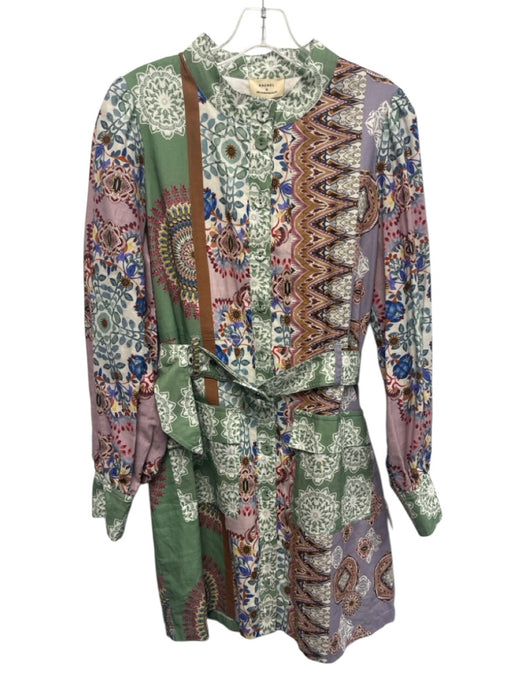 Kachel x Anthropologie Size Small Green, Purple, Blue Linen Blend Dress Green, Purple, Blue / Small