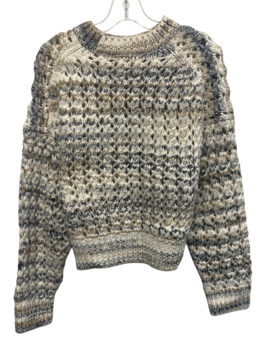 Madewell Size Small Beige, Gray, White Wool Blend Long Sleeve Gradient Sweater Beige, Gray, White / Small