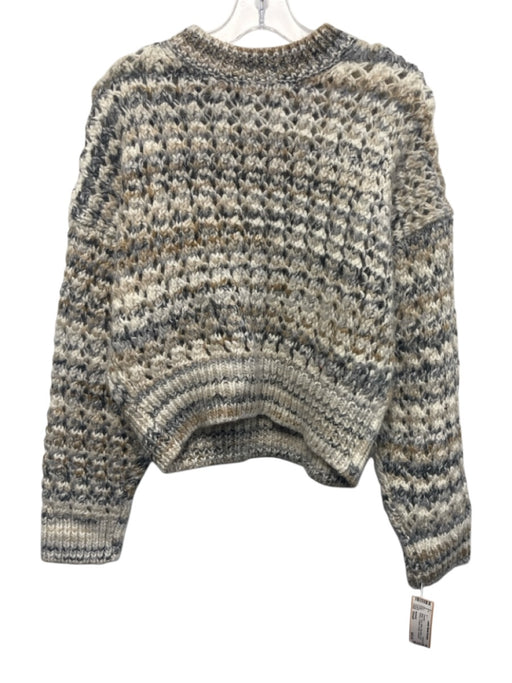 Madewell Size Small Beige, Gray, White Wool Blend Long Sleeve Gradient Sweater Beige, Gray, White / Small