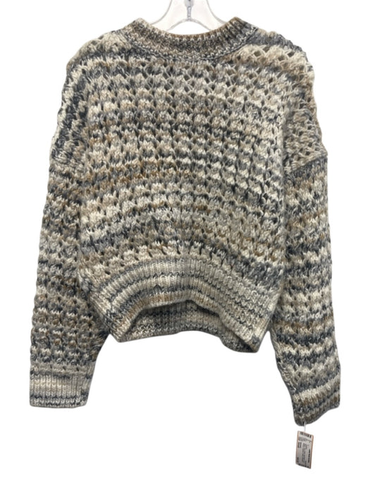 Madewell Size Small Beige, Gray, White Wool Blend Long Sleeve Gradient Sweater Beige, Gray, White / Small