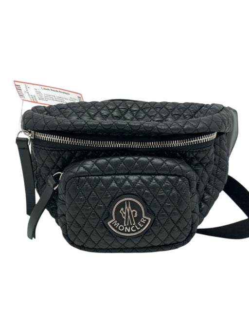 Moncler Black Polyamide Leather trim Quilted Logo Belt Bag Bag Black