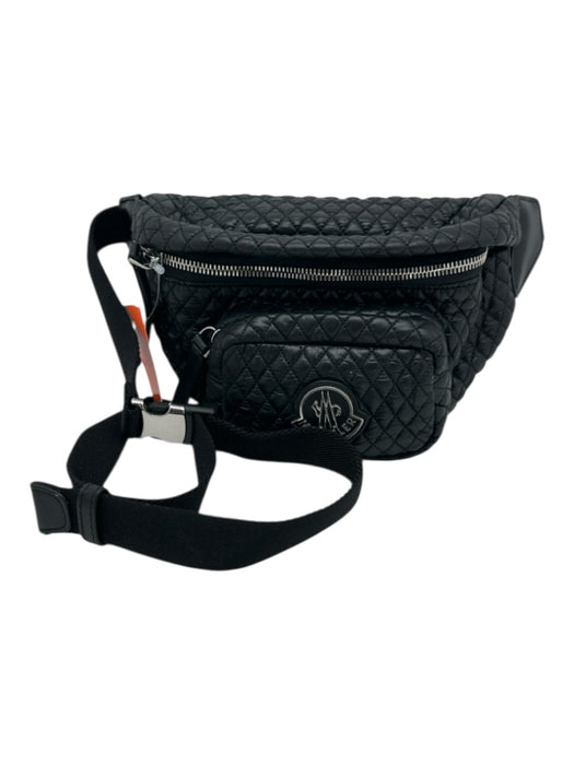 Moncler Black Polyamide Leather trim Quilted Logo Belt Bag Bag Black