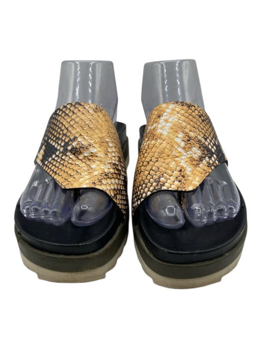 Donald Pliner Shoe Size 8.5 Black Rubber Snake Embossed Platform Sandals Black / 8.5