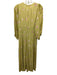 Grade & Gather Size M Green Polyester V Neck Long Balloon Sleeve Pockets Dress Green / M
