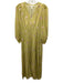 Grade & Gather Size M Green Polyester V Neck Long Balloon Sleeve Pockets Dress Green / M